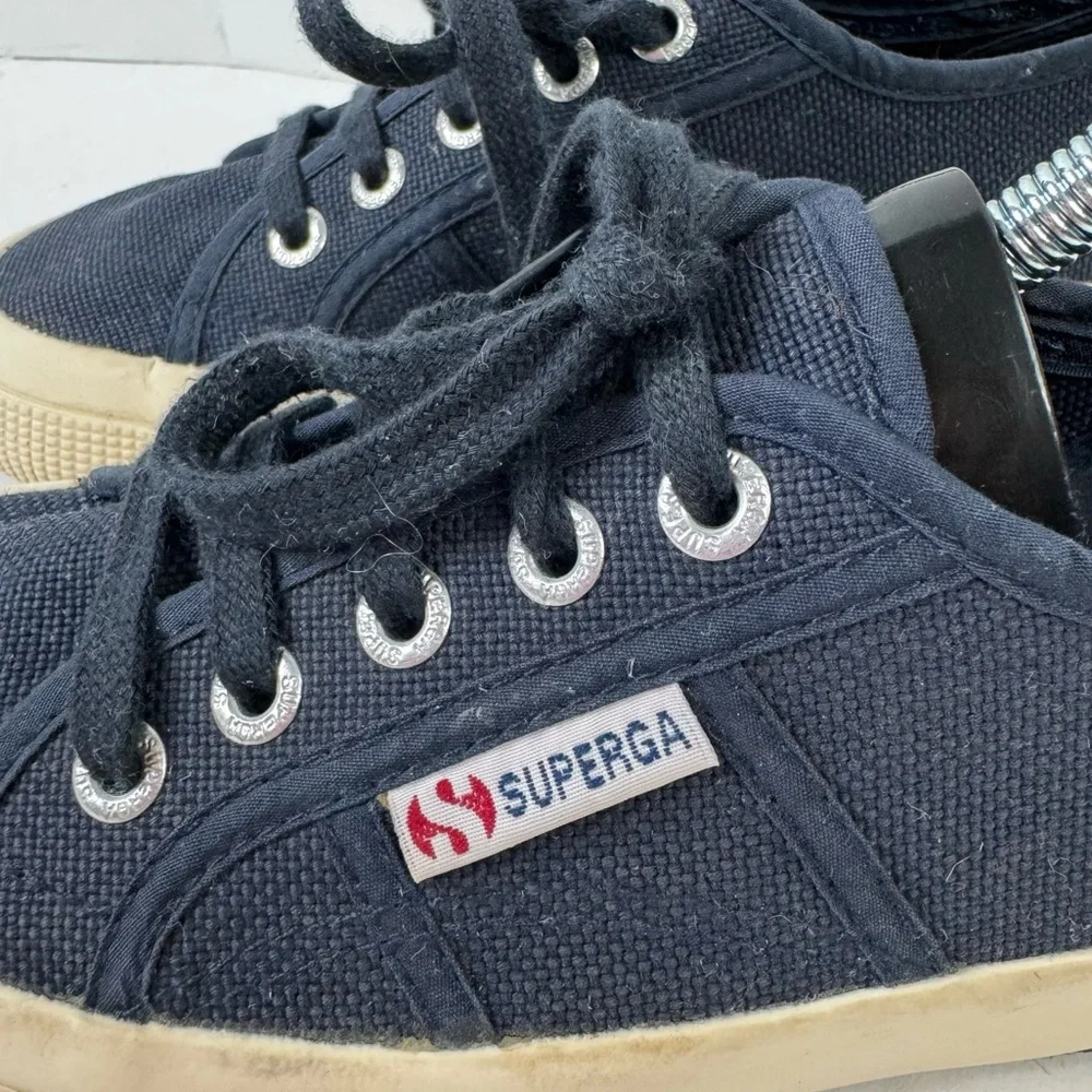 Superga Blue Lace Up Sneakers